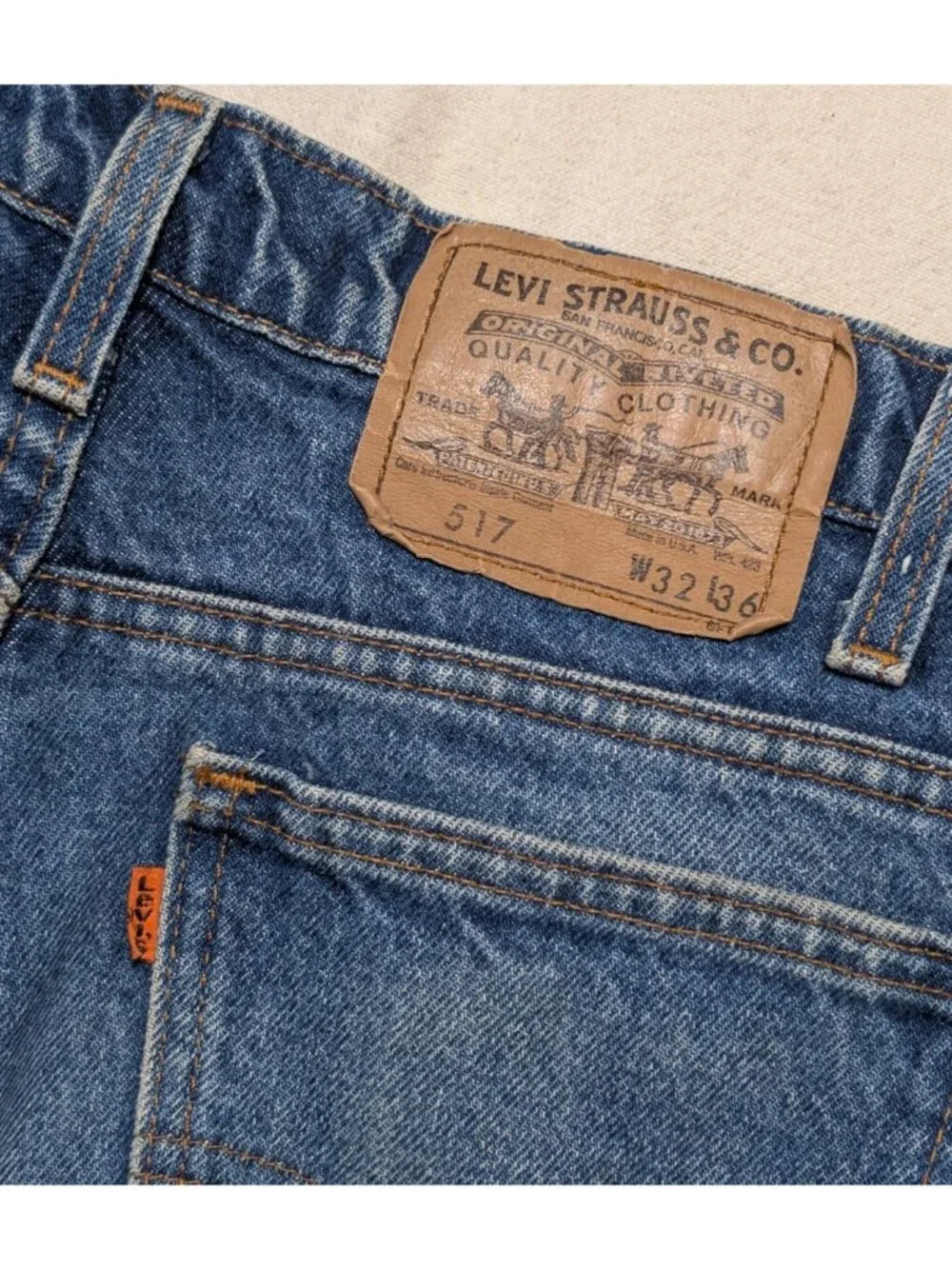 Levi's 517 Orange Tab Vintage 1989 USA Made 32x36 (Actual 31x35) Grunge Bootcut